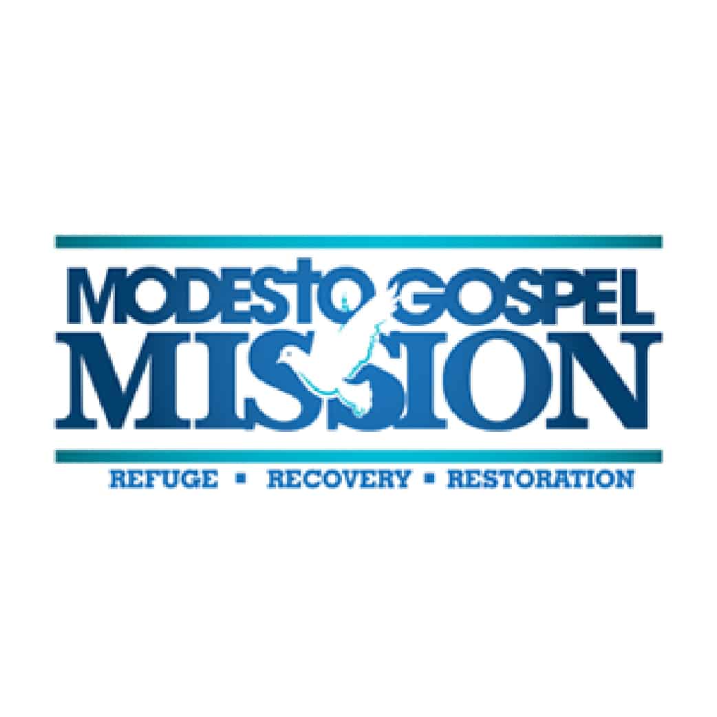 Modesto Gospel Mission logo. Beneficiary of the Spirit of Giving 5K Run